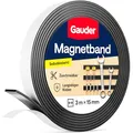 GAUDER Magnetband selbstklebend mit 3M-Kleber - Stark haftender Magnetstreifen zuschneidbar - Magnetklebeband mit hoher Magnetkraft & zuverlässiger 3M-Klebeschicht (3 m x 15 mm)