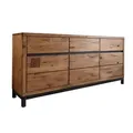 Massivmoebel24 Sideboard, Braun, Holz, Echtholz,Wildeiche, 2 Fächer, 3 Schubladen, Rechteckig, 175x85x45 cm, Wohnzimmer, Kommoden & Sideboards, Sideboards