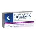 Schlaftabletten HEUMANN, zur Kurzzeitbehandlung von Schlafstörungen mit dem bewährten Wirkstoff Diphenhydraminhydrochlorid, schneller Einschlafen und erholt aufwachen, 20 St