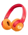 Code Junior Ohraufliegender Bluetooth Kopfhörer kabellos 48 h Laufzeit (Orange, Rot)