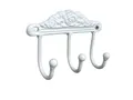 Deko-Impression Hakenleiste 3er - Haken, Hakenleiste, Gusseisen, Wandhaken, weiss, Landhausstil, (1 St)
