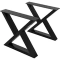 Ml-design - 2 Stück Tischbeine 43xh40cm, Tischkufen X-form, Aus Stahl Pulverbeschichtet, Schwarz, Industriell, Kufengestell Tischgestell Metall Möbelfüße Für Diy-projekte Bankkufen Bankgestell Bankbeine