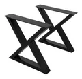 ML-DESIGN Tischbein 2er Set Tischgestell Bankkufen Tischkufen Möbelfüße aus Stahl, Kufengestell Bankkufen X-Form Schwarz Bankbeine für DIY-Projekte