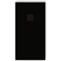 Mirlo - Mineralguss-duschwanne Extra Flach Pure Schieferoptik Schwarz 100x120 Cm Auslaufschutz In Farbe
