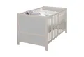 roba® Babybett EASY SLEEP 70 x 140 cm - umbaubar zum Juniorbett - Gitterbett Baby, 3 Schlupfsprossen, 3-fach höhenverstellbar - aus Holz - Natur & Grau
