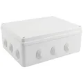 Lumonic Verteilerdose Aufputz IP65 Weiß | extra groß, 300x250x120mm, 12 Kabeleinführungen | Deckel verschraubt | Hochwertiges PVC | Großer Innenraum für Hutschienen, Klemmblöcke und Aktoren