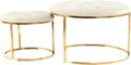 Kayoom Polstergarnitur Hocker Becky 825 2er-Set, runde Form, angesagter Retro-Stil, (Set, 2-tlg., Hocker 1: B 60 cm/H 41 cm/T 60 cm Hocker 2: B 40 cm/H 32 cm/T 40 cm), vielseitig verwendbar, modern, pflegeleicht, runde Form