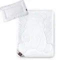 sei Design Kinder Bettdecken Set, Baby Bettdecke und Kissen 40x60 100x135 cm, Baby Bettset passt für Baby Bettwäsche 100 x 135, für Allergiker empfohlen Öko-Tex, Kinderkissen + Steppdecke