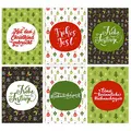 Papierdrachen Weihnachtskarten Set - 12 liebevoll gestaltete Postkarten zu Weihnachten - Kunstdruck zum Verschicken, Pakete dekorieren und Sammeln - Karten Set 3 - Rot-grün
