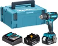 Makita Akku-Bohrschrauber DDF485RFJ, inkl. 2 Akkus 18V/3Ah, Ladegerät und Koffer