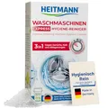HEITMANN Express Waschmaschinen Reiniger: entfernt Kalk, Ablagerungen und Gerüche, Maschinenreiniger, 250 g
