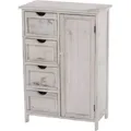 Hhg - Kommode 044, Schrank Schubladenkommode, Shabby-look Vintage 82x55x30cm Weiß