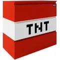 Minecraft Kommode Minecraft 7760, Rot, Holzwerkstoff, Gaming, 3 Schublade(n) Schubladen, 80x76x41 cm, Beleuchtung, Wohnzimmer, Kommoden & Sideboards, Kommoden