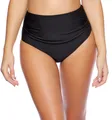 Badekönig Badeslip (1 St. High Waist Badehose) Schwarz, Raffung im Vorderbereich