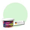 WALLCOVER hochwertige Wandfarbe für Innen | Grün Pastell | 1L für 8m² | Hochdeckende Innenfarbe (Klasse 1) in Frühlingsgrün Matt | Profi Qualität aus Deutschland