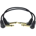 Klotz AU-AJJ0060 2Stk. Patchkabel 90° gold 0,6m schwarz | Neu