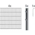 Alberts Komplettset Doppelstabmattenzaun Anthrazit, 2 m Matten, Höhe 140 cm, Länge 8 m