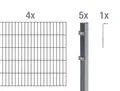 Alberts Doppelstabmattenzaun 10 tlg. Zaun-Komplettset anthrazit H:140 cm L:8 m