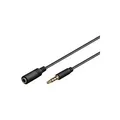 Wentronic Goobay 3,5mm-Klinke-Verlängerungskabel, Schwarz, 3 m - Klinke 3,5 mm-Stecker (4-Pin, Stereo) > Klinke 3,5 mm-Buchse (4-Pin, Stereo) (62480)