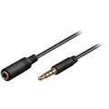 goobay Kopfhörer- und Audio Verlängerungskabel AUX > 3,5mm 4 Pin slim, schwarz