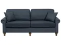 Klassisches Sofa 3-Sitzer Polsterbezug 2 Zierkissen dunkelgrau Otra II