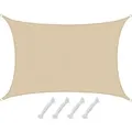 AMANKA HDPE Sonnensegel - 4 x 6m Rechteckig Beige