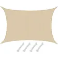 Amanka Sonnensegel, Beige, Kunststoff, Rechteckig, 400x600 cm, Sonnen- & Sichtschutz, Sonnensegel