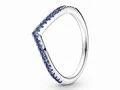 Pandora zeitloser Ring mit blauem Funkeln - 196316C02-50 - Silber - Kristall - Gr. 50 - Blau