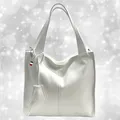 Tasche weiß Leder groß 33x29x10cm Florence Damen OTF155W
