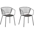 Beliani Metallstuhl, Schwarz, Metall, 1-Sitzer, 54x77x49 cm, Esszimmer, Stühle, Esszimmerstühle, Armlehnenstühle