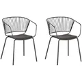 Beliani - Set Mit 2 Esszimmerstühlen Kunstleder Schwarz Sitzpolster Glam Industriell Modern