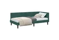 vidaXL Bett Eckbettgestell mit Kopfteil Dunkelgrün 100 cm x 200 cm Samt (1-tlg)