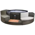 Atrigo Whirlpool Netspa Octopus, Schwarz, Metall, Kunststoff, Leder, Lederlook, 73 cm, Freizeit, Pools und Wasserspaß, Whirlpools