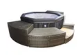 Whirlpool NetSpa OCTOPUS Möbel achteck halbstarr 6 Personen 193x73 cm Massage