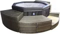 NetSpa Octopus Whirlpool Spa Wellness Ø193x73cm achteckig 4-6 Pers. inkl. Möbel