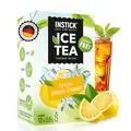 INSTICK Eistee Getränkepulver – Zitrone 12 Sticks je 0,5–1L – Zuckerfreies Erfrischungsgetränk mit Vitamin C & Schwarztee-Extrakt – Für bis zu 12L Wasser mit Geschmack