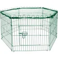 Dobar Freigehege mit Schutznetz und Tür 6-eckiges 112 cm x 98 cm x 56 cm Grün