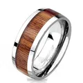 Bungsa 62 (19.7) Titan Ring mit edlem braunem Holz Mittelring für Damen und Herren
