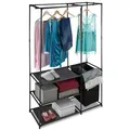 Relaxdays Offener Kleiderschrank mit Wäschekorb Schwarz