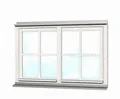 Skanholz Fenster Doppelfenster, für Carports, 132,4 x 82,1 cm