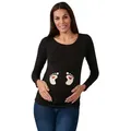 M.M.C. Umstandsshirt Baby Füße mit Motiv schwarz XL