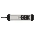 Brennenstuhl 1391030400 Steckdosenleiste mit Schalter Silber-Schwarz Schutzkontakt 1 St. ( 139103040 (4x, CEE 7/3, 1.80 m) (1391030400)