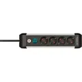 BRENNENSTUHL Premium-Alu-Line,   4-fach, 1.8m, silber/schwarz