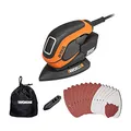 WORX WX648 Schleifer 65W, 230V – Ergonomischer Handschleifer zum Schleifen auch an schwerer zugänglichen Stellen – DUSTSTOP Mikrofilter für sauberes Arbeiten