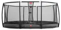 Berg Trampolin InGround "Grand Champion" mit Sicherheitsnetz Deluxe, Randbezug Grau