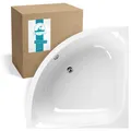 Eckbadewanne Acryl 120x120 cm, Duo-Badewanne für zwei Personen, raumsparend