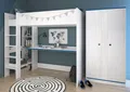 Parisot Jugendzimmer-Set Tivaro, (Set mit Hochbett, integrierter Schreibtisch und Kleiderschrank, Liegefläche 90 x 200 cm), kein Lattenrost erforderlich