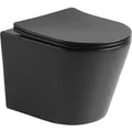 Verosan Wand-WC Nakia Spülrandlos Schwarz Matt inkl. WC-Sitz