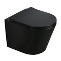 Spülrandloses WC NAKIA Tiefspüler hängend schwarz matt Sitz mit Absenkautomatik