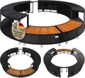 CASARIA® Luxus Whirlpool Verkleidung Polyrattan Innen Ø 206 cm Einstieg aus FSC®-zertifiziertem Eukalyptus-Hartholz verzinkter Stahl Pool Umrandung